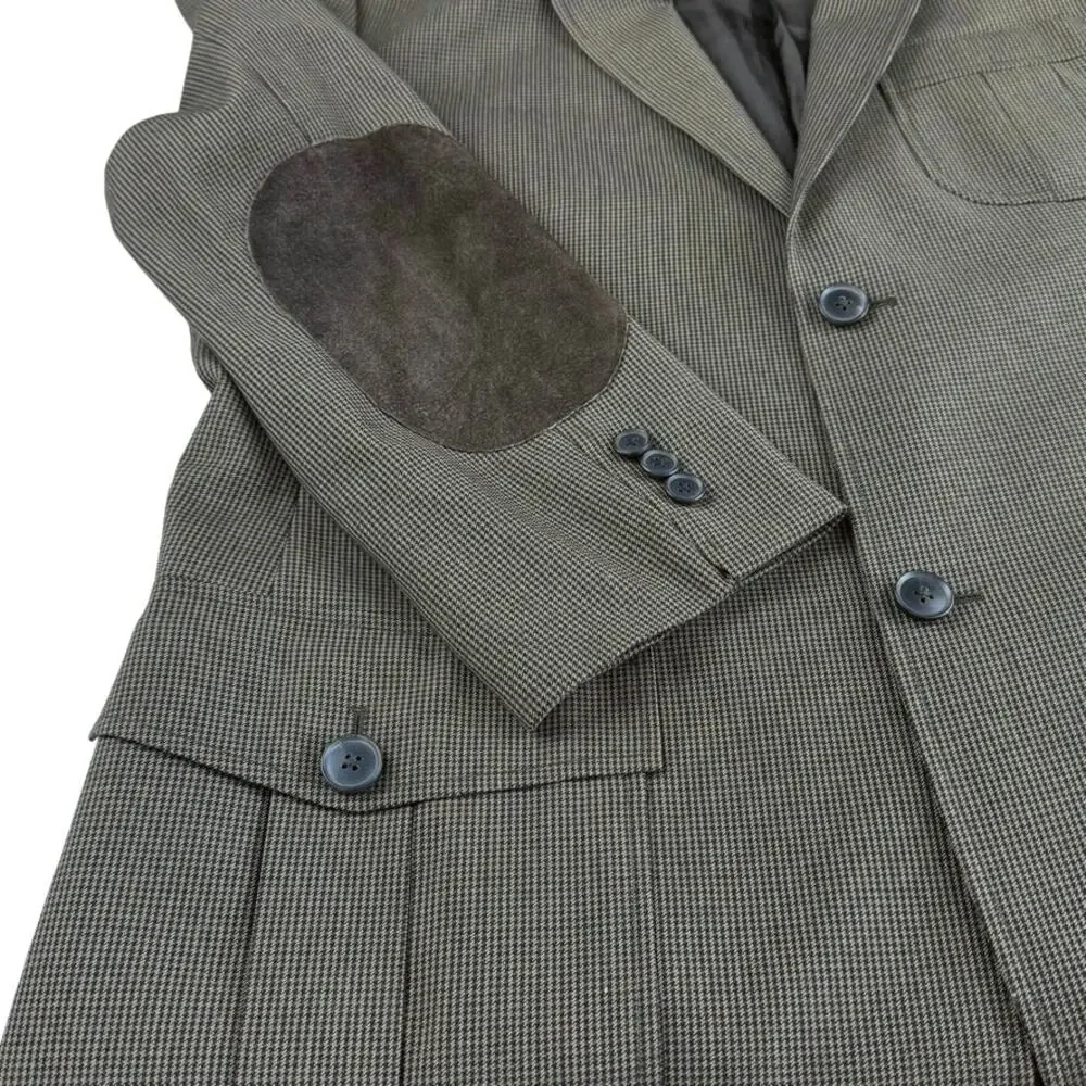 VTG Perry Ellis Houndstooth Tweed Professor Academia Elbow Patch Blazer 44 Reg